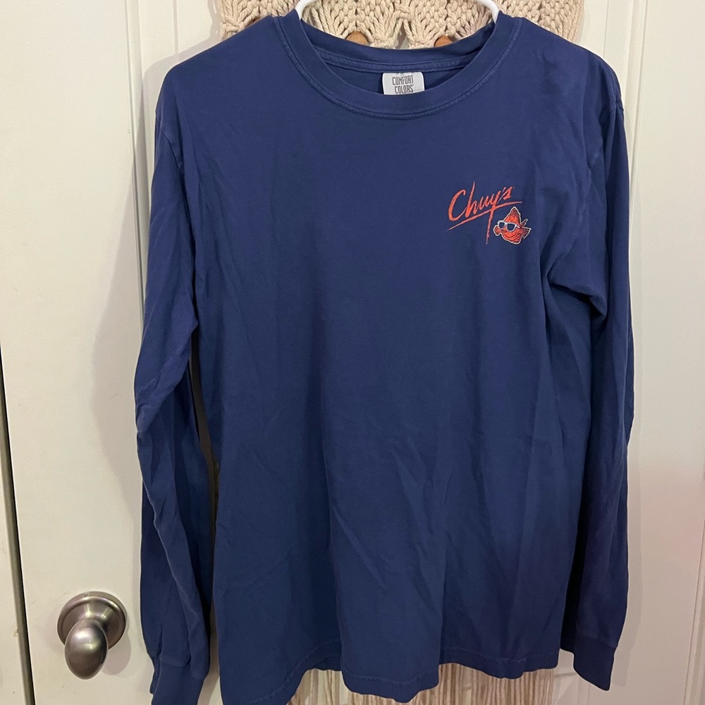 Comfort colors, long sleeve, indigo, Small